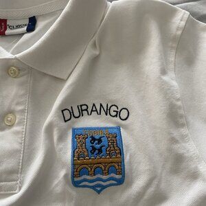 NWT Basque Durango Emblem Clique Polo|White|Size Large